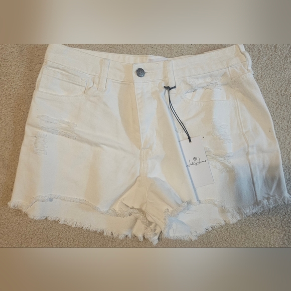 Jelly Beans Pants - Jelly Beans White Frayed Jean Shorts